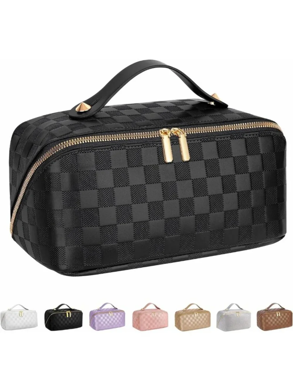 Large Capacity Waterproof Makeup Bag - Portable Travel Organizer with Dividers